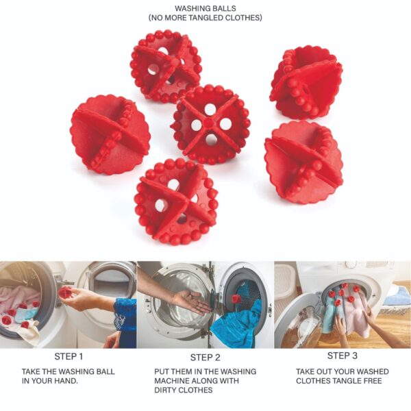 Washing Machine Ball, Laundry Dryer Ball, Durable Cloth Cleaning Ball (6pcs) [Product Code 0207] - Image 8