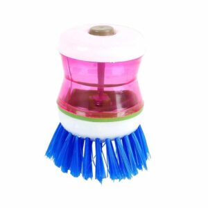 Plastic Cleaning Brush with Liquid Soap Dispenser for Kitchen Utensil Sink Dish Wash basin Cleaner (Multicolour) [Product Code 0159]