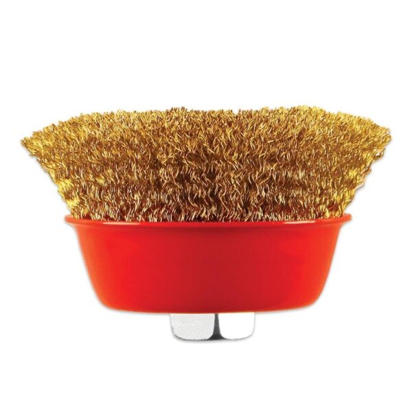 Wire Wheel Cup brush for Cleaning Dust Welding Slag Rust Paint Metal Cleaner (Gold ) [Product Code 0194] - Image 7