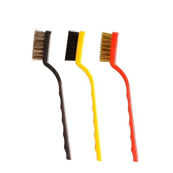 Wire Brush Set for Cleaning Dust Welding Slag Rust Paint Metal Cleaner and  Curved Handle Steel /Nylon / Brass Brush 3pcs  [Product Code 0184] - Image 2