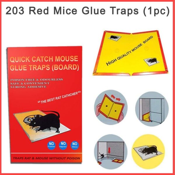 Mice Insect Rodent Lizard Mouse Trap Rat Catcher Adhesive Sticky Cardboard Glue Pad Non Poisonous Non Toxic Odourless Rat Kill Terminator repellent for home (set of 1) Big Size [Product Code 0203]